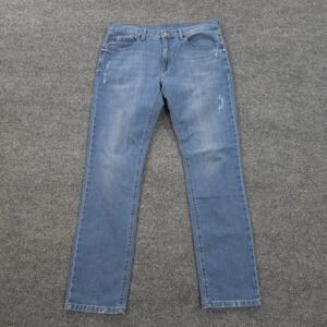 Mott & Bow Jeans Mens 34x32 Blue Slim Charlton Stretch Denim Casual Hemp Blend